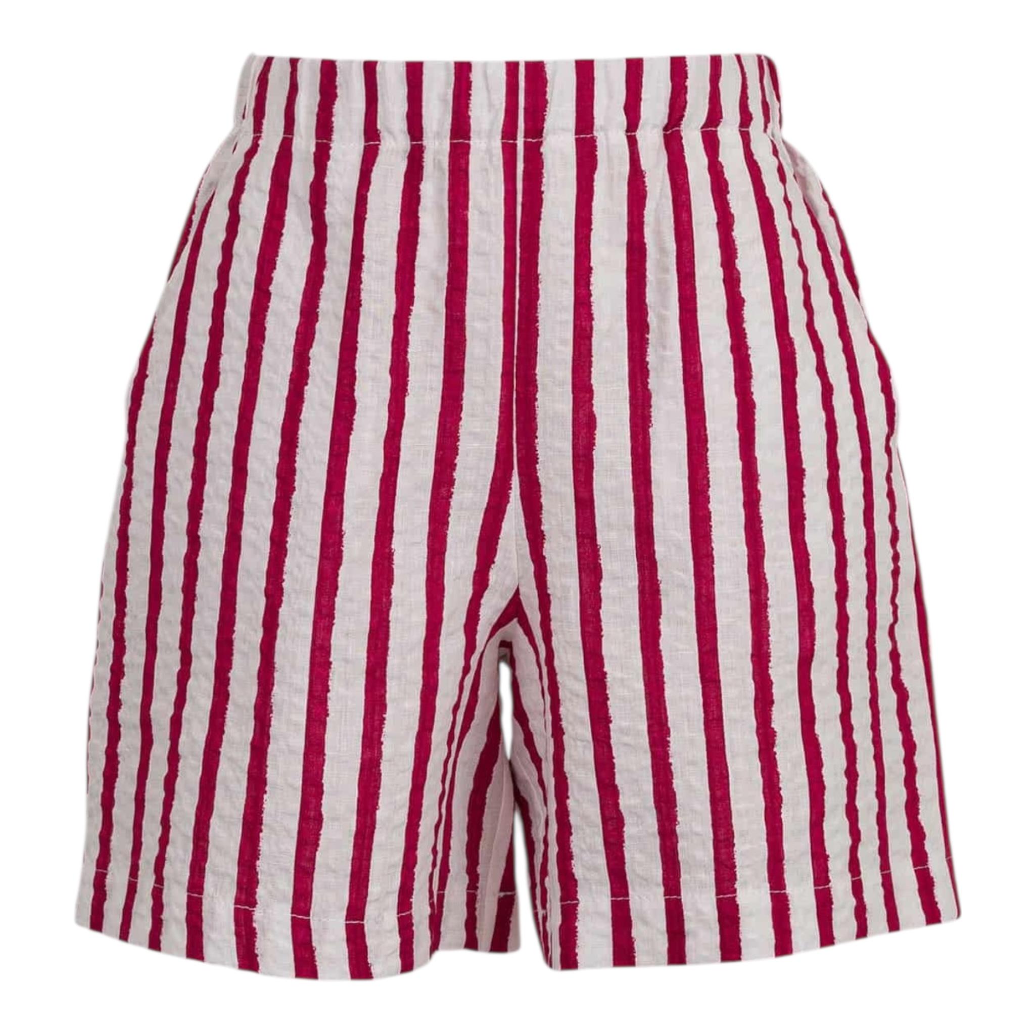 Dou Dou Shorts Bicolore con Fantasia A Righe per Bambina DW6Q39XX BIANCO DOU DOU 