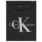 Calvin Klein T-Shirt Girocollo Tinta Unita con Logo per Neonato IN0IN0001 NERO CALVIN KLEIN 