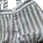 Manuel & Frank Salopette Bicolore con Fantasia A Righe per Neonato MF2409I BIANCO/BEIGE MANUEL & FRANK 