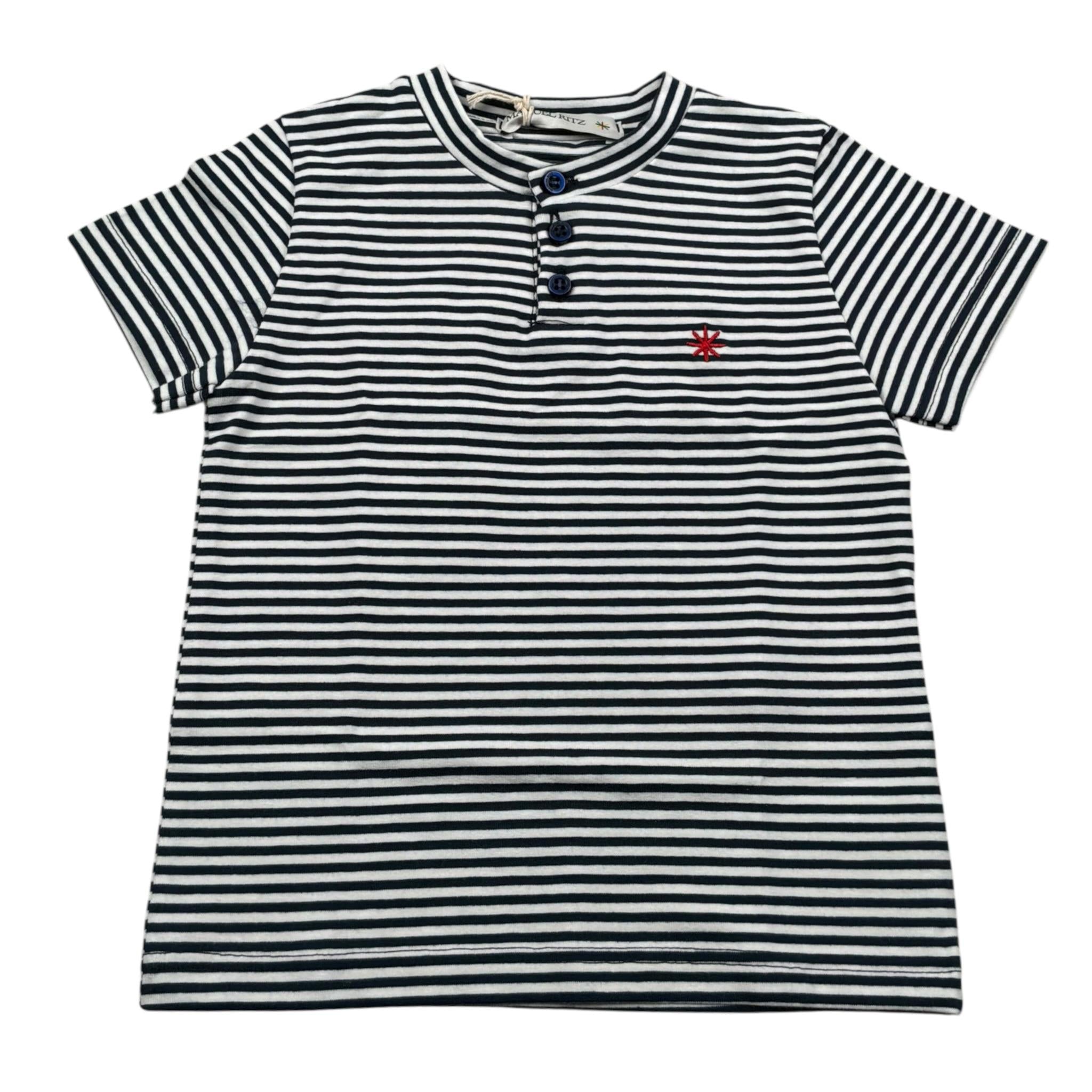 Manuel Ritz T-Shirt Fantasia A Righe per Bambino MR3087 BIANCO/BLU MANUEL RITZ 