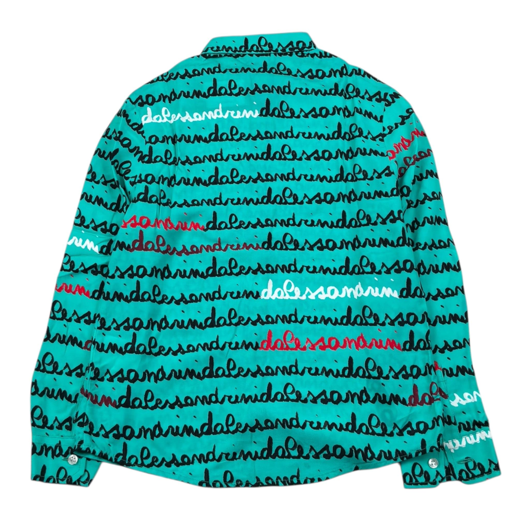 Daniele Alessandrini Camicia Manica Lunga Tinta Unita con Stampe per Bambino 1235C00159 VERRDE ACQUA DANIELE ALESSANDRINI 