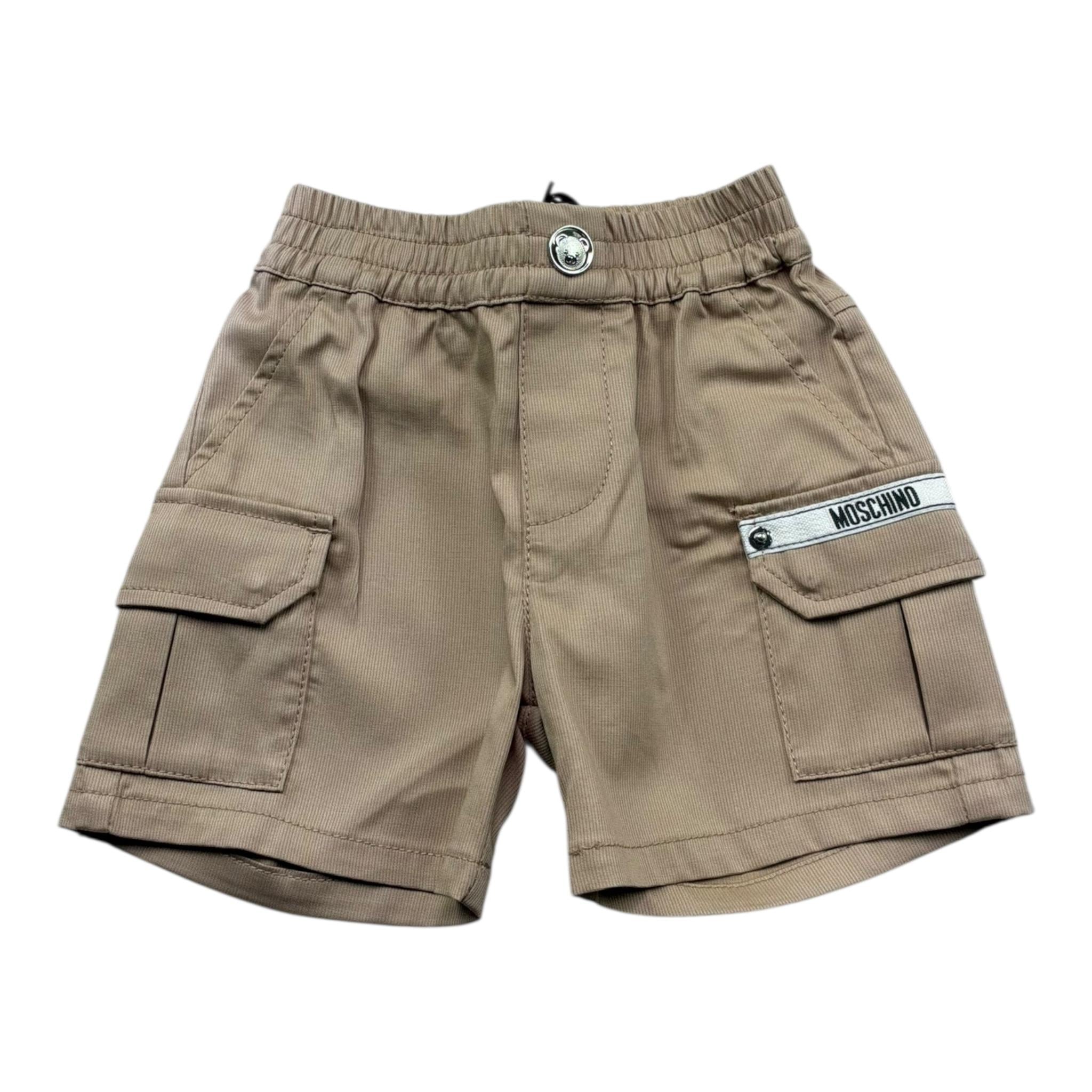 Moschino Short Tinta Unita con Elastico In Vita per Neonata MUQ01Q BISCOTTO MOSCHINO 