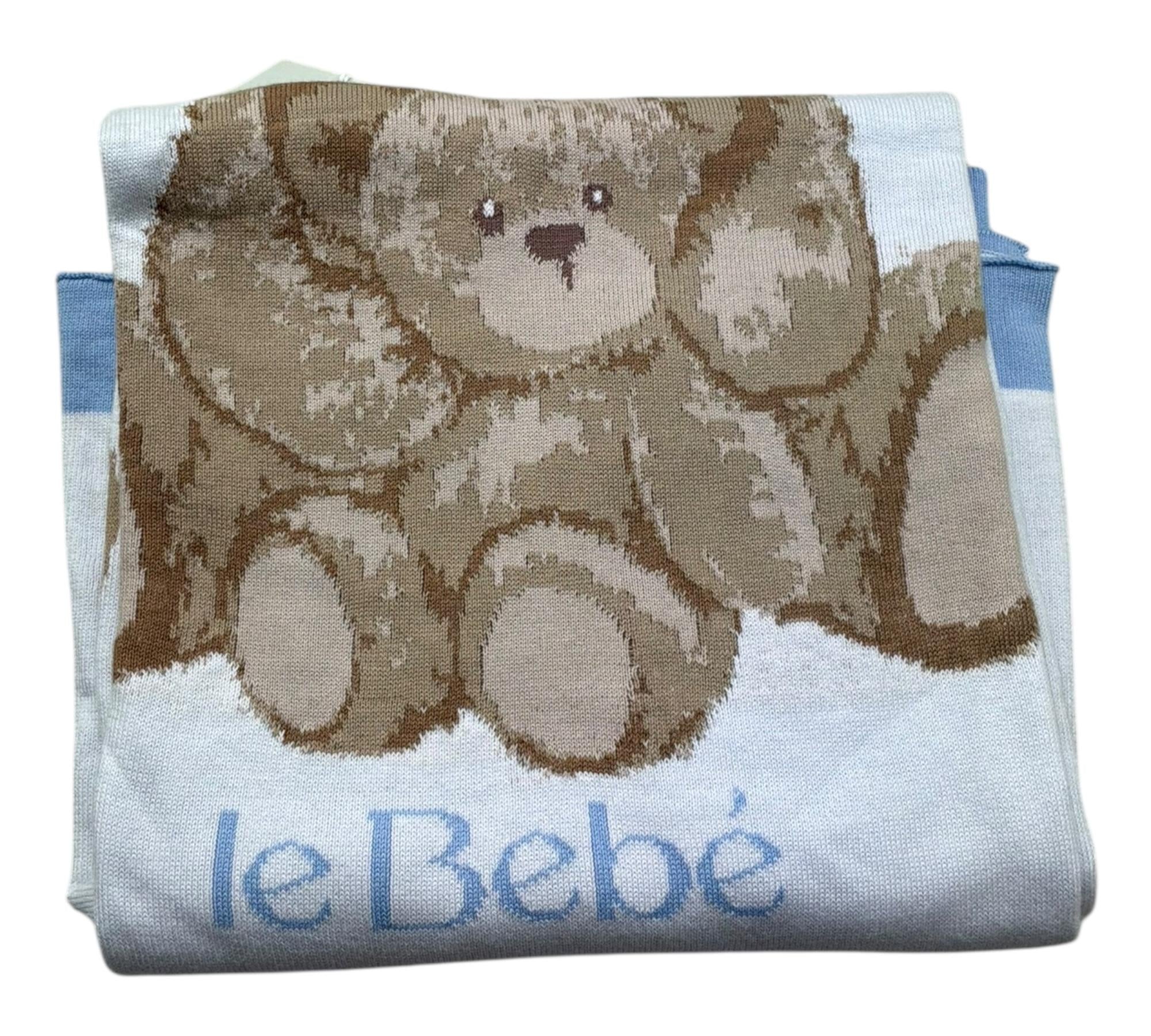 Le Bebe Coperta Tinta Unita con Ricami per Neonato LBB5316 BIANCO LE BEBE 