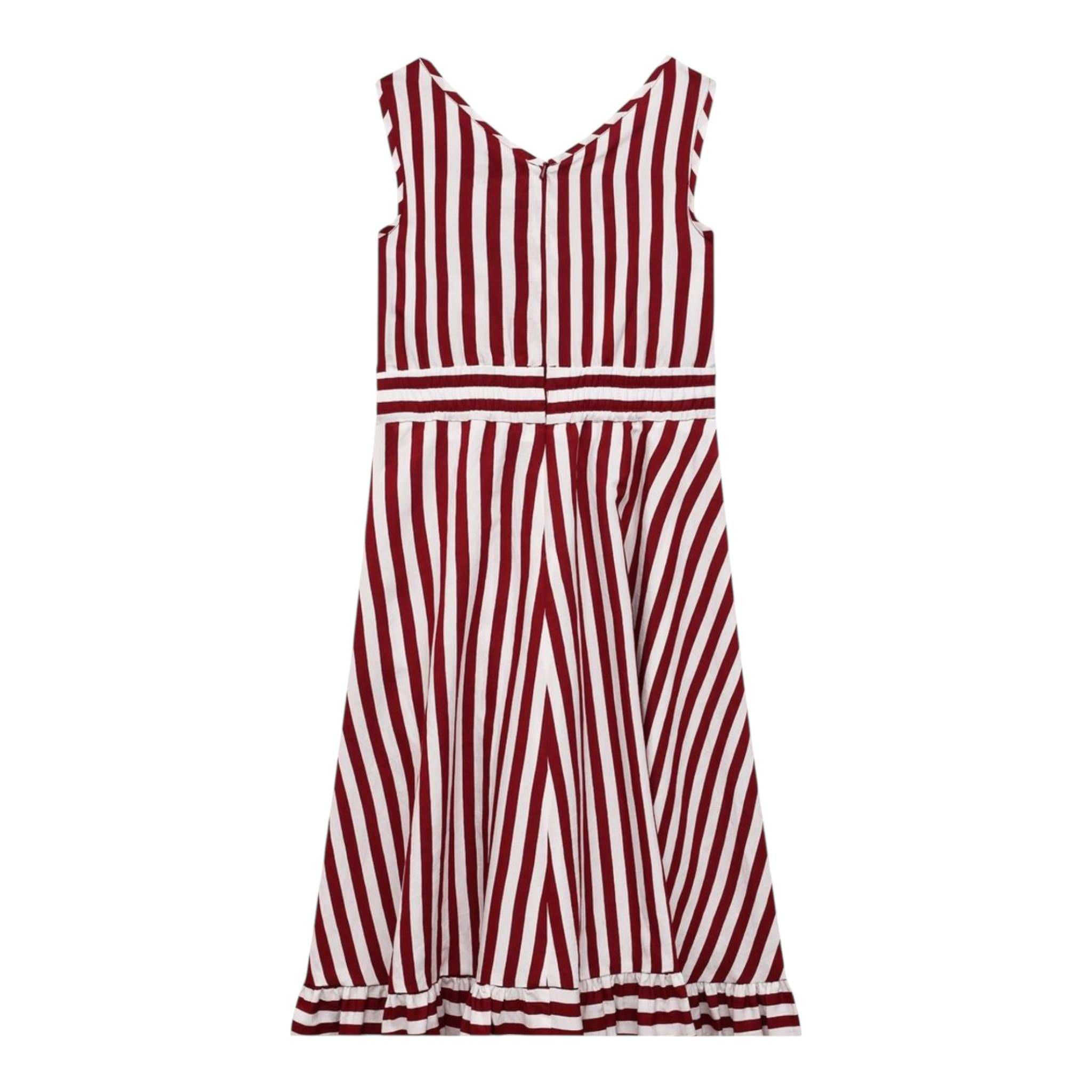 Monnalisa Abito Bicolore con Fantasia A Righe per Bambina 417909 BIANCO/ROSSO MONNALISA 