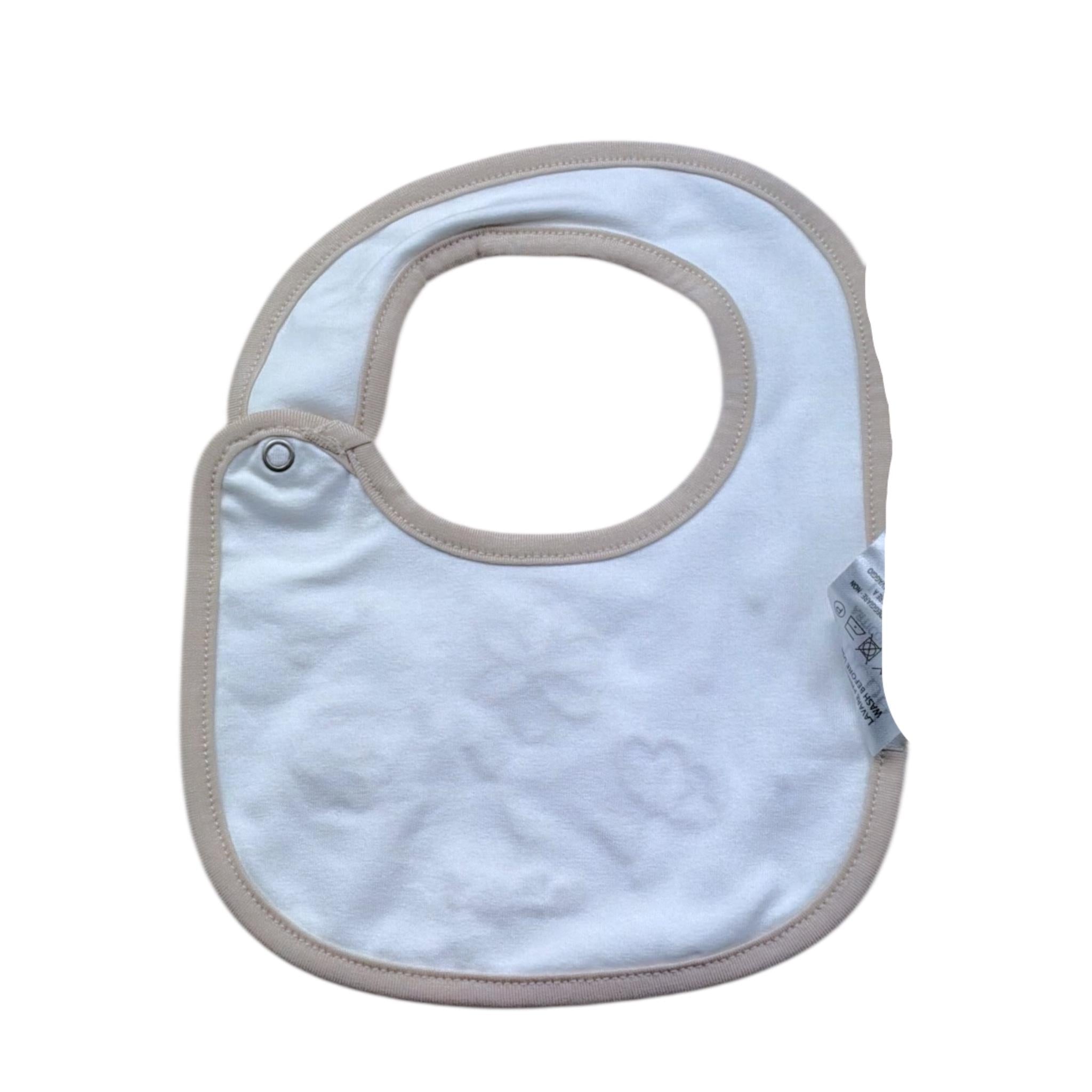 Le Bebe' Bavetta Tinta Unita con Stampa per Neonata LBG6302 BIANCO LE BEBE' 