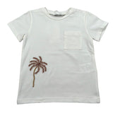 M+E' T-Shirt Girocollo Tinta Unita con Taschino per Bambino UEM0486 PANNA M+E' 