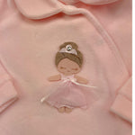 STORY LORIS tutina tinta unita in ciniglia con applicazioni Rosa per Neonata 57203 ROSA STORY LORIS 