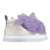 Miss Grant Sneaker Tinta Unita con Fiocco Beige/Viola per Bambina