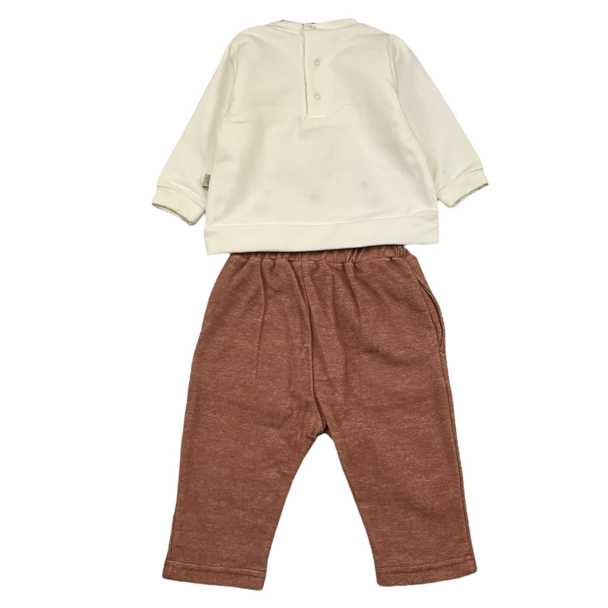 LALALU' completo 3 pezzi felpa-pantalone bicolore Bianco/rosa per Neonata CFL04N BIANCO/ROSA LALALU' 