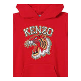 KENZO felpa tinta unita con cappuccio e stampa Rosso per Bambino K60767 ROSSO KENZO 