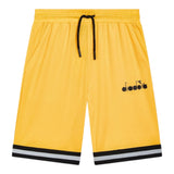 Diadora Bermuda Tinta Unita Con Stampa Logo Giallo Per Bambino