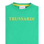 Trussardi T-Shirt Girocollo Tinta Unita con Logo per Neonato TIP24001TSX VERDE TRUSSARDI 