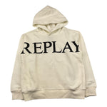 REPLAY felpa chiusa con cappuccio tinta unita con logo Panna per Bambino SB2452 PANNA REPLAY 