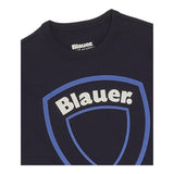 Blauer T-Shirt Giricollo Tinta Unita con Stampa per Bambino 24SBLKH02508 BLU BLAUER 