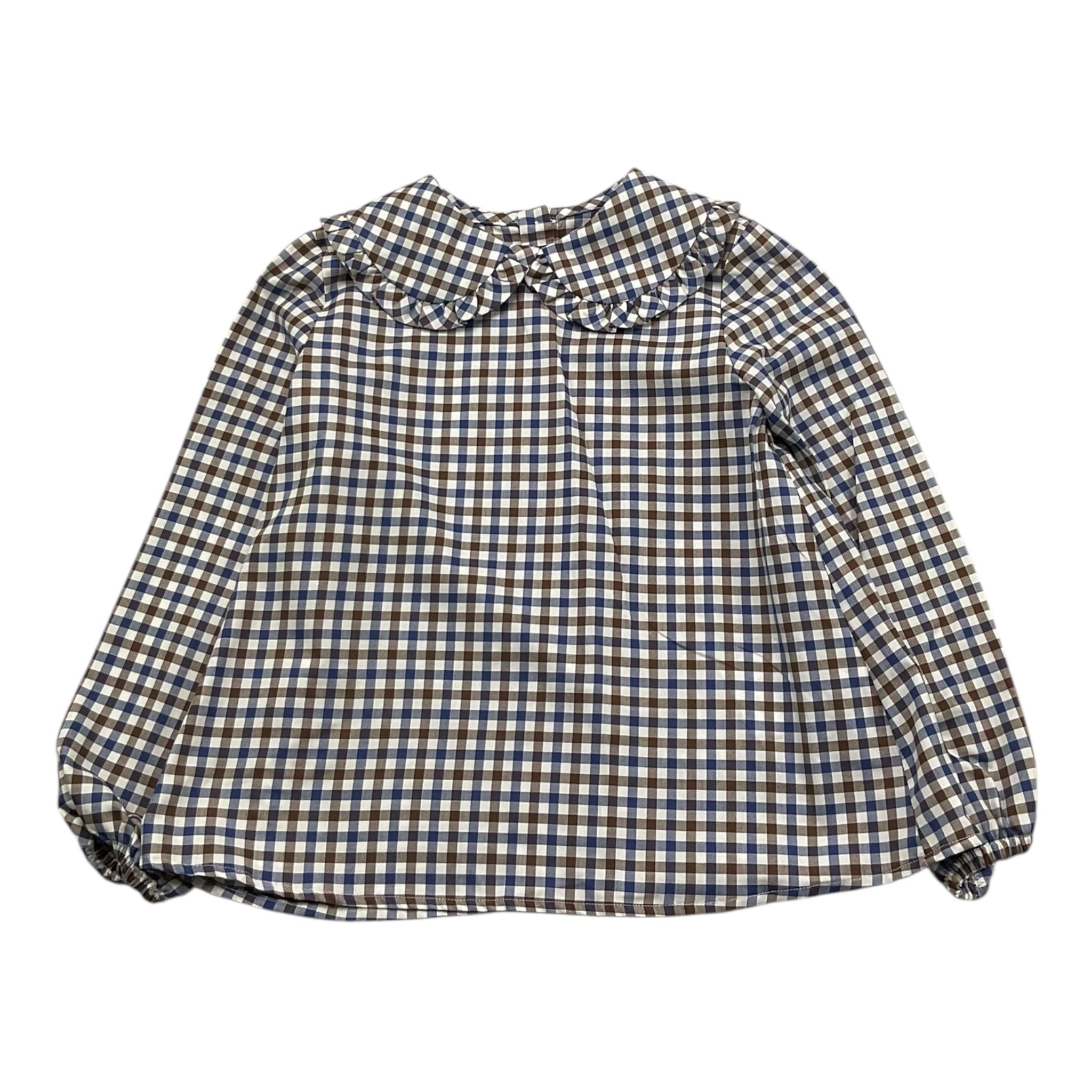 LITTLE BEAR camicia tinta unita con fantasia a quadrettini Bianco per Bambina 72225 BIANCO LITTLE BEAR 