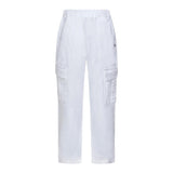 Dondup Pantalone Tinta Unita Con Tasconi E Elastico In Vita Bianco Per Bambino