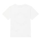 Balmain T-Shirt Girocollo Tinta Unita Con Logo Bianco Per Bambino