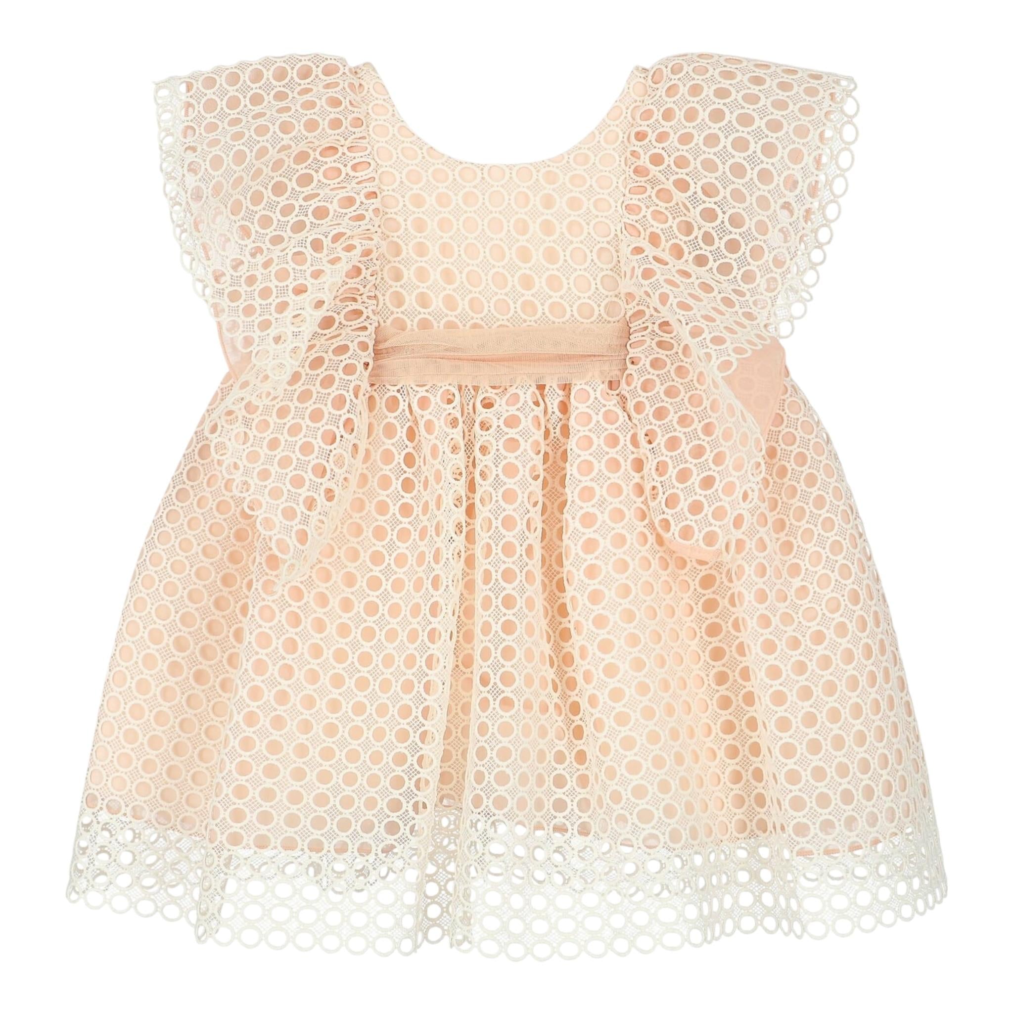 Abel & Lula Abito Tinta Unita Traforato per Neonata 5009 PESCA ABEL & LULA 