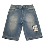 Bikkembergs Bermuda In Denim Tinta Unita con Girovita Regolabile per Bambino BK2494 BLU BiKKEMBERGS 