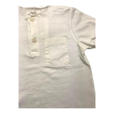 Teddy E Minou T-Shirt Tinta Unita Con Bottoni E Taschino Panna Per Neonato