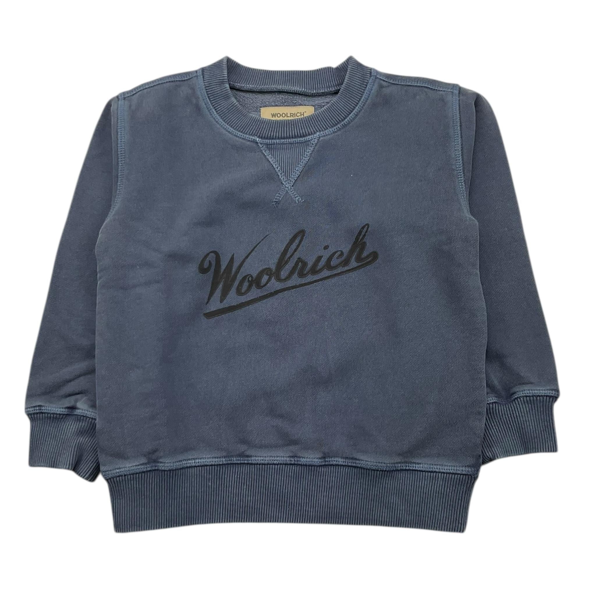 WOOLRICH felpa chiusa girocollo tinta unita con logo Blu per Bambino CFWKSW0200 BLU WOOLRICH 