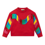 STELLA McCARTNEY felpa chiusa girocollo tinta unita con frange Rosso per Bambina TT4D20 ROSSO STELLA McCARTNEY 