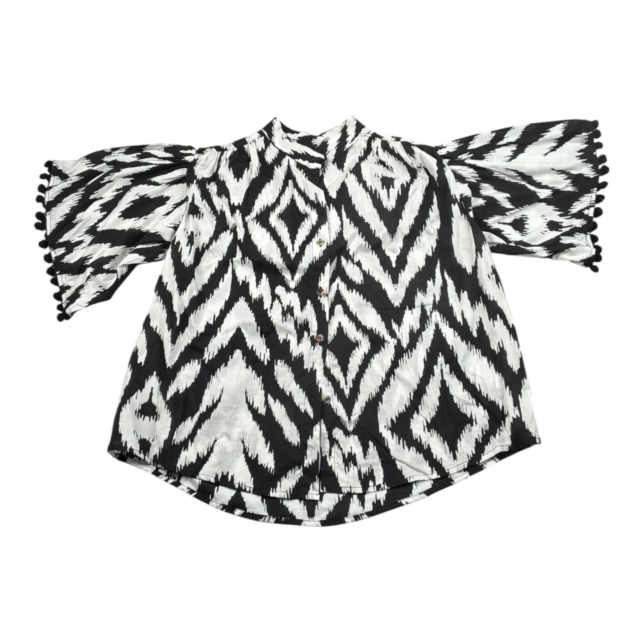 Kaos Camicia Bicolore con Stampa per Bambina KS199 PANNA KAOS 