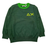 SUN68 maglia girocollo tinta unita con ricamo logo Verde per Bambino K44330JX VERDE SUN68 