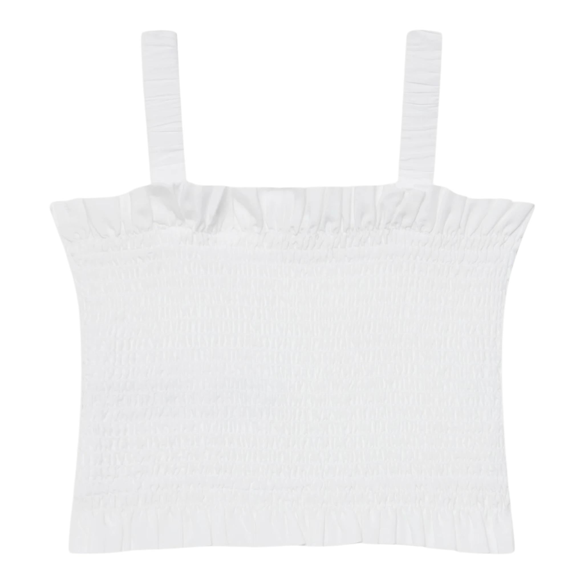 Guess Top Tinta Unita con Logo per Bambina J5GH01WG5S2X BIANCO GUESS 