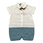 Marlu' Pagliaccetto Mezza Manica Bicolore per Neonato EB5223 BIANCO MARLU' 