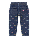 GUESS jeans tinta unita con elastico in vita e ricami loghi Blu per Bambina K4YA05D45E0X BLU GUESS 