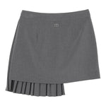 TWINSET gonna tinta unita plissettata asimmetrica Grigio per Bambina 242GJ2117X GRIGIO TWINSET 