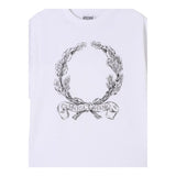 Moschino T-Shirt Tinta Unita con Stampa per Bambina HSM050 BIANCO MOSCHINO 