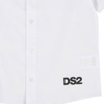 Dropseason2 Camicia Mezza Manica Tinta Unita con Logo per Bambino K048 BIANCO DROPSEASON2 