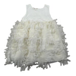 Please Abito Giromanica Tinta Unita con Tulle per Neonata AB26290G73 PANNA PLEASE 