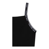 Calvin Klein Top Tinta Unita A Bretelline Nero per Bambina
