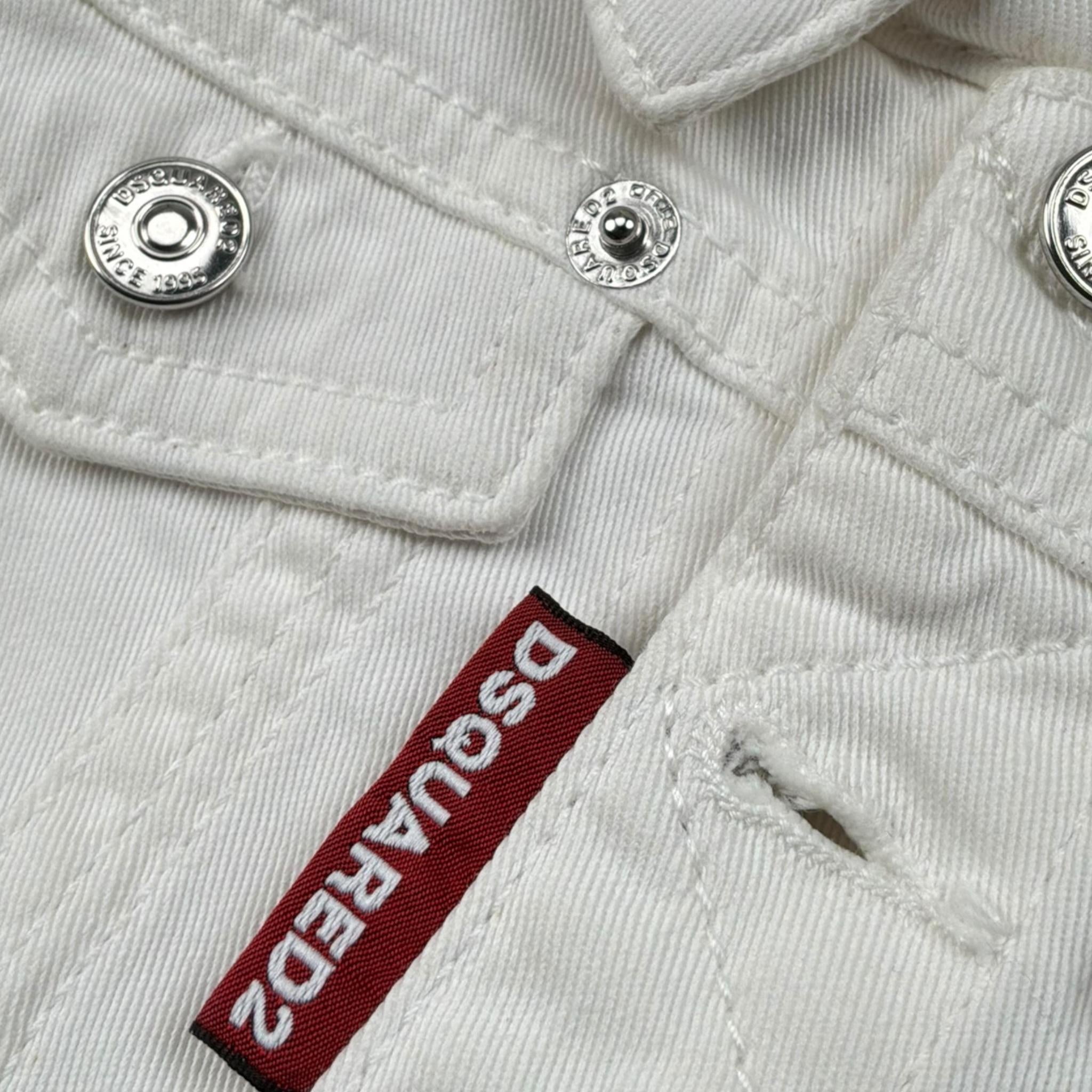 Dsquared2 Giubbino Tinta Unita In Denim per Neonato DQ041G BIANCO DSQUARED2 