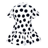 Monnalisa Abito Mezza Manica tinta unita con Stampa Pois Bianco per Bambina 11A910X BIANCO MONNALISA 