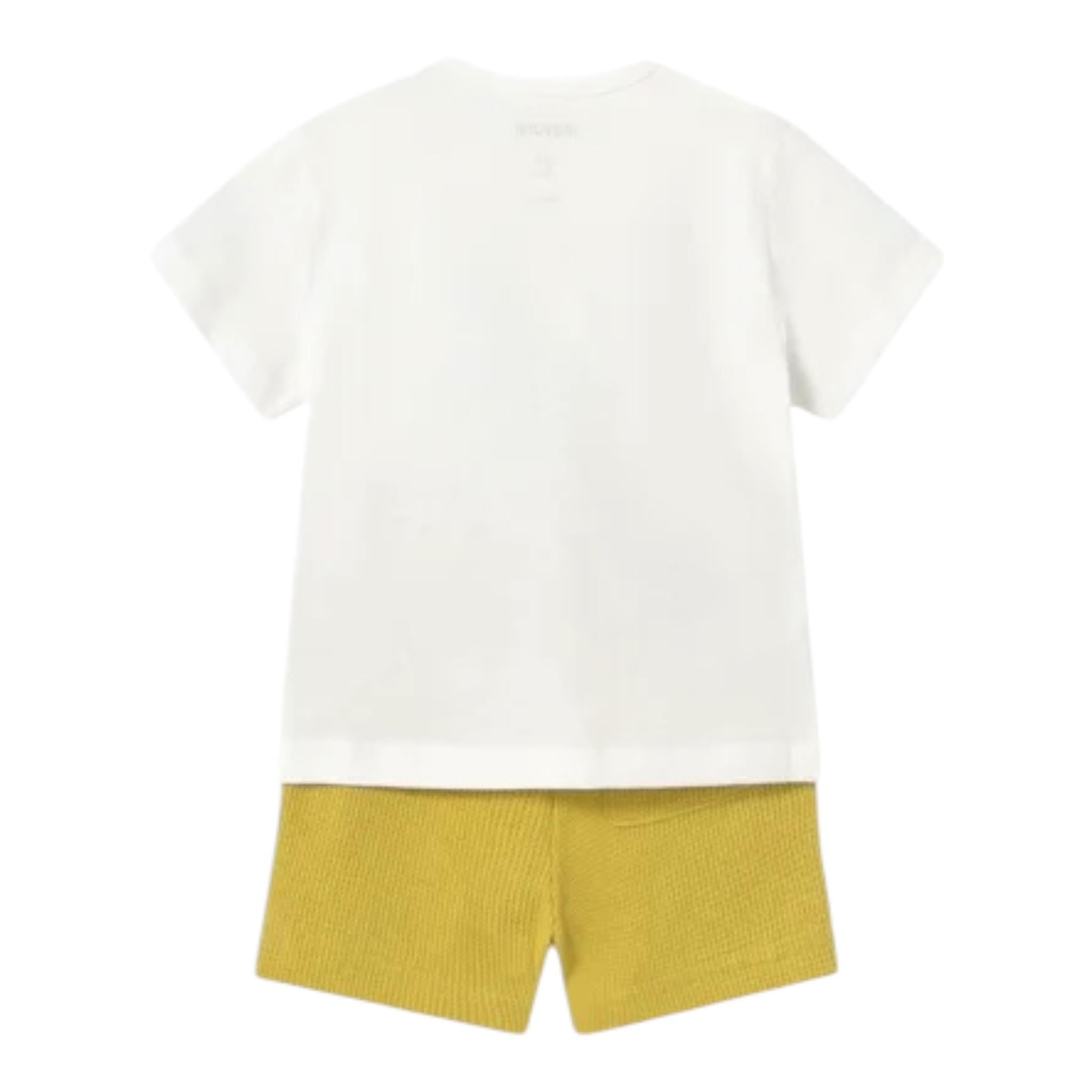 Mayoral Completo 2 Pezzi T-Shirt-Bermuda Bicolore per Neonato 1653 BIANCO/GIALLO MAYORAL 