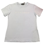 Fun & Fun T-Shirt Girocollo Tinta Unita con Stampa Bianco per Bambina