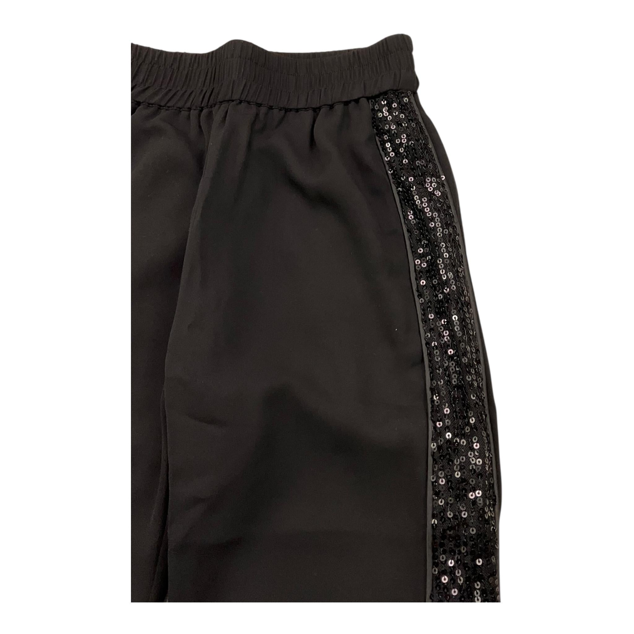 ICEBERG pantalone tinta unita con elastico in vita e profili paillettati Nero per Bambina PTICE5355J NERO ICEBERG 
