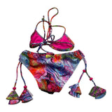 4Giveness Costume 2 Pezzi Triangolo-Mutandina Stampa Fantasia Multicolor Per Bambina