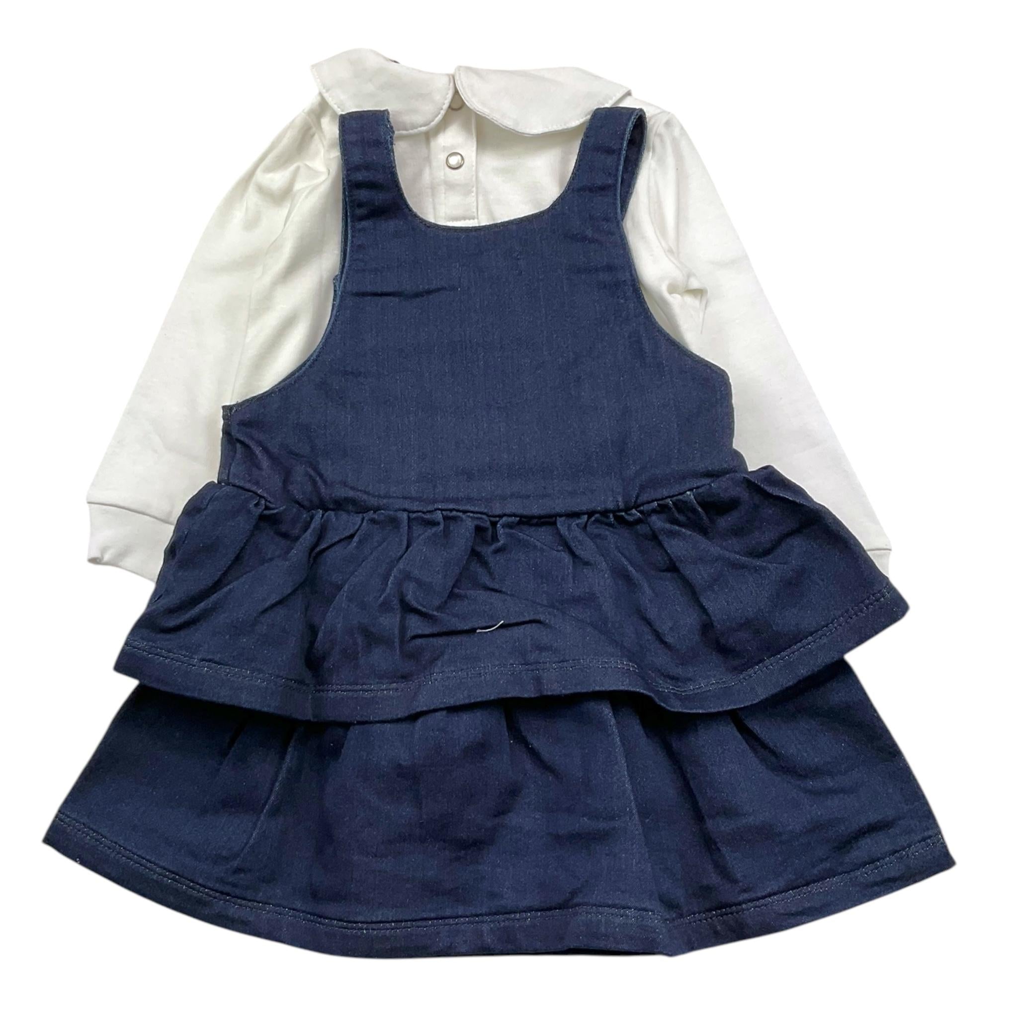 EMC completo 2pz shirts-salopette in denim Bianco per Neonata CO3546 BIANCO EMC 