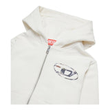 DIESEL felpa tinta unita con zip e cappuccio Bianco per Bambino J02001 BIANCO DIESEL 