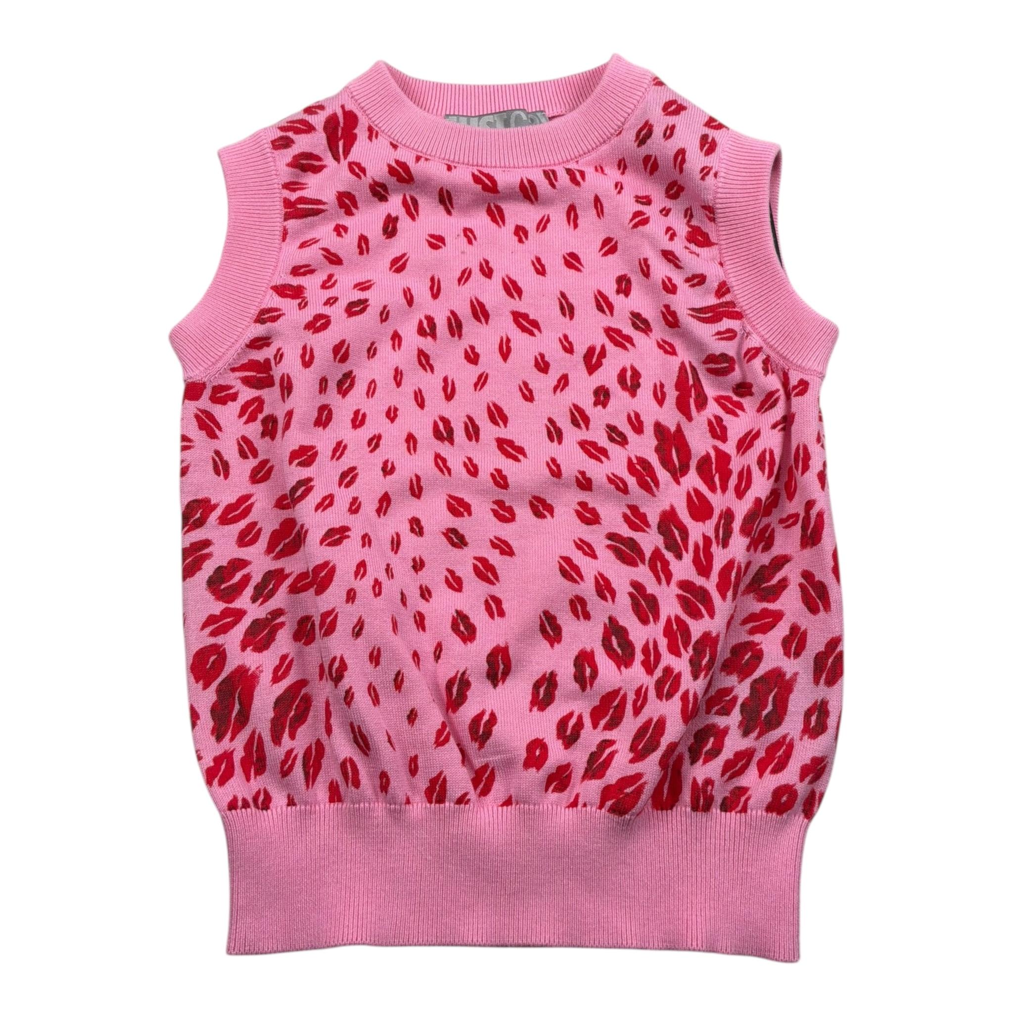 Just Cavalli Gilet Girocollo Stampa Fantasia Baci per Bambina JGP26029GL ROSA JUST CAVALLI 