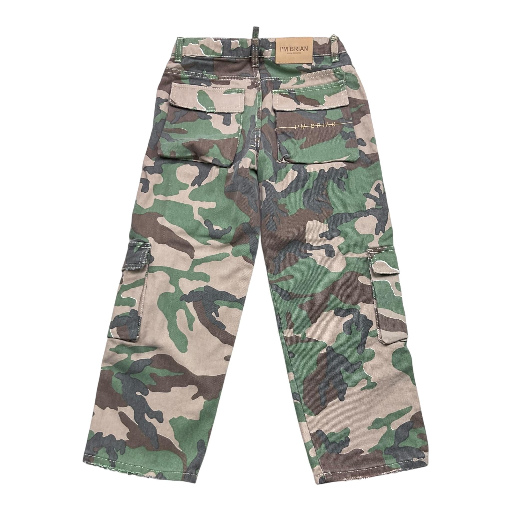 I'M BRIAN jeans tinta unita con girovita regolabile fantasia militare Verde per Bambino PA3077J VERDE I'M BRIAN 