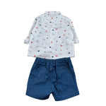 Paz Rodriguez Completo 2 Pezzi Camicia-Bermuda per Neonato 006150739 BIANCO/BLU PAZ RODRIGUEZ 