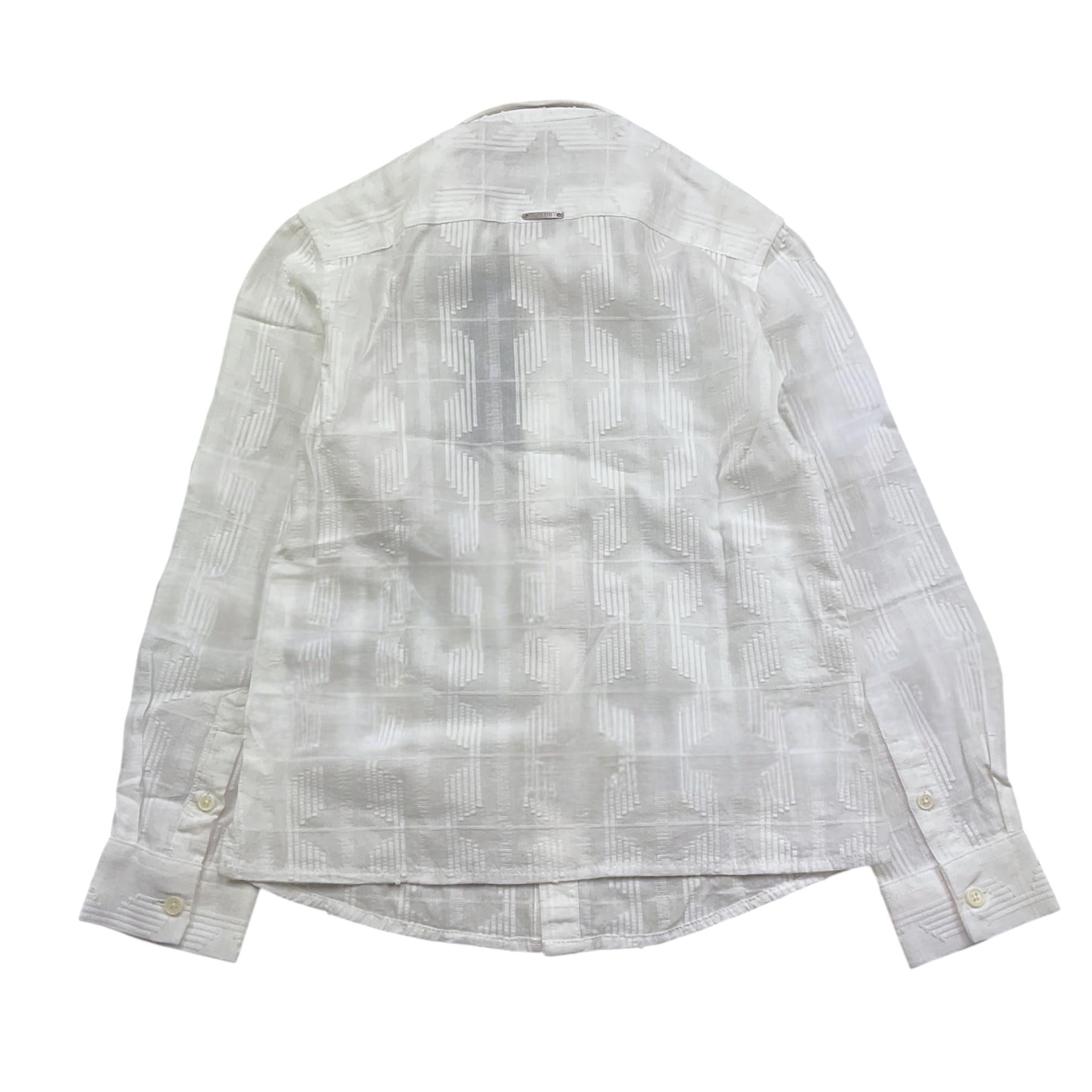 Antony Morato Camicia Tinta Unita con Fantasia Manica Lunga per Bambino MKSL002622 BIANCO ANTONY MORATO 