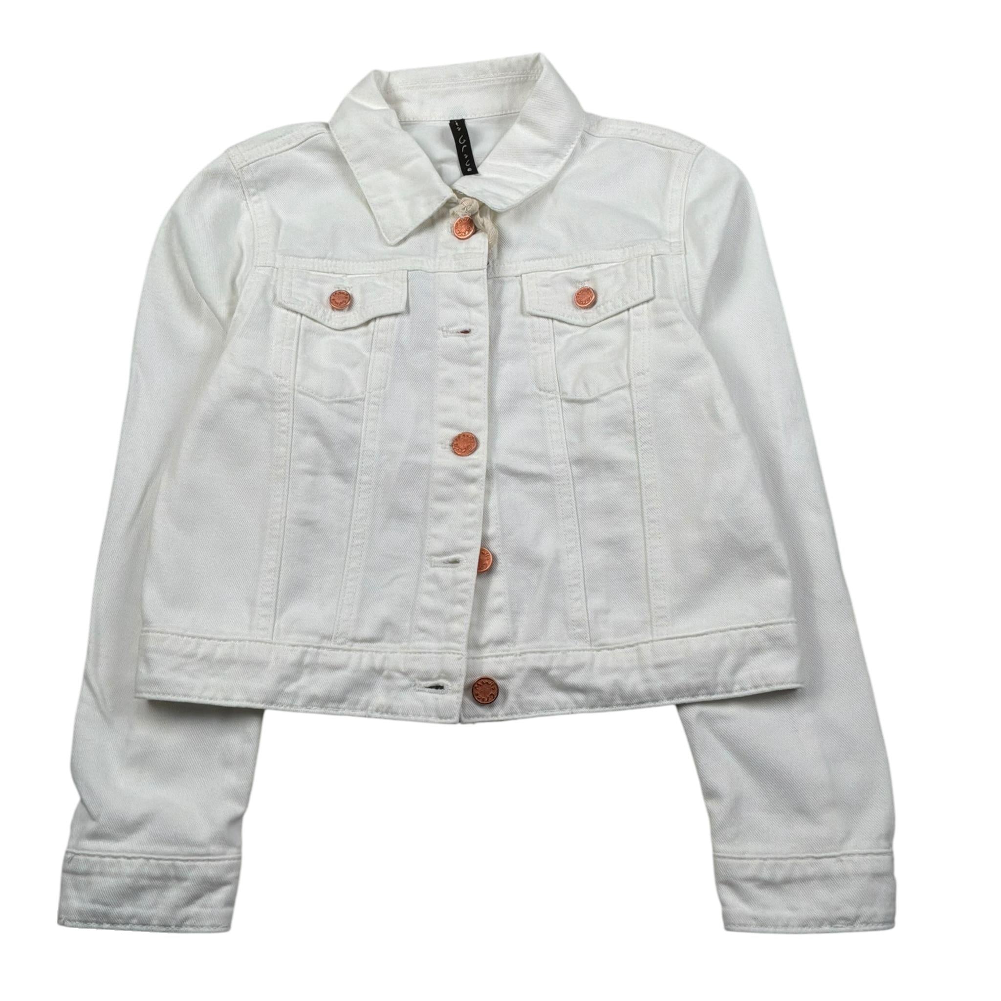 Manila Grace Giubbino In Denim Tinta Unita per Bambina MG2696 BIANCO MANILA GRACE 