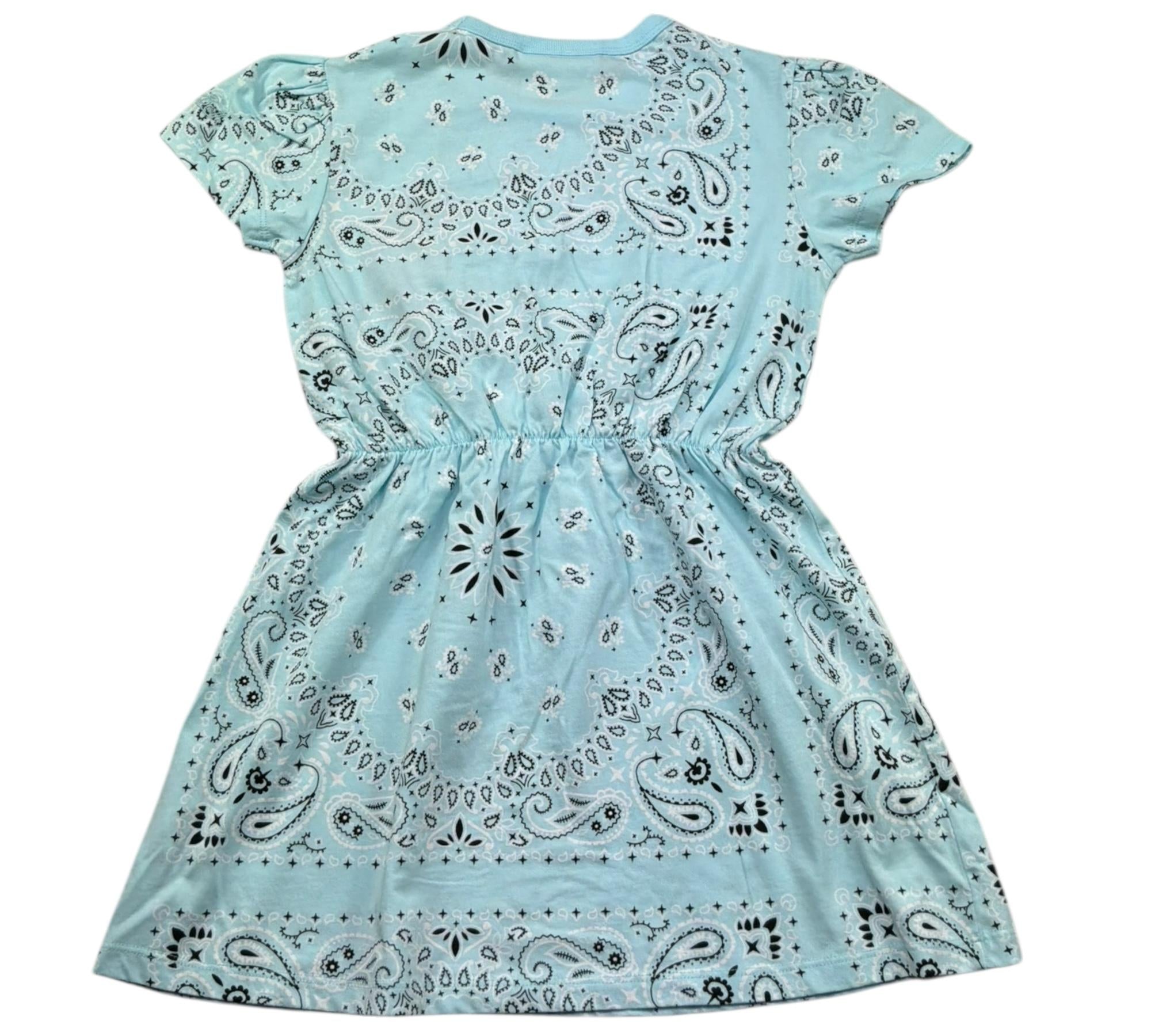 Saint Barth Abito Mezza Manica Tinta Unita Stampa Fantasia per Bambina LEILA AZZURRO SAINT BARTH 